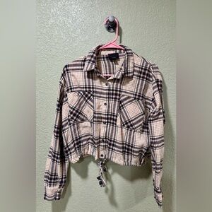 Lumiere Plaid Button Down Shirt - Black and Cream